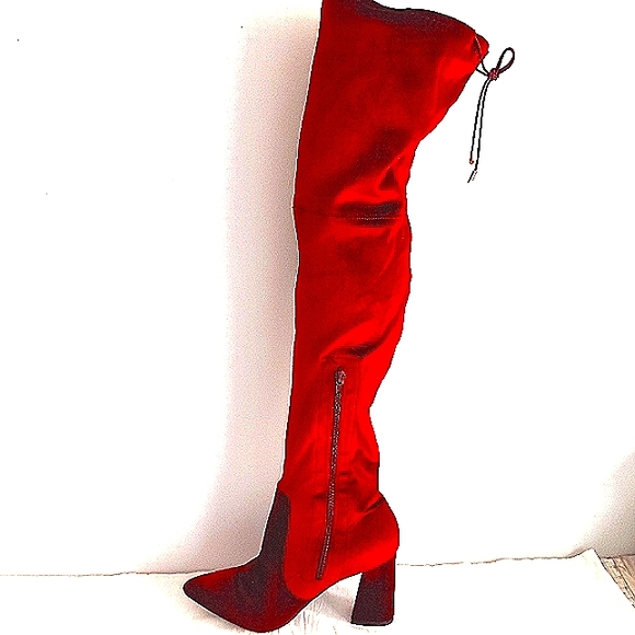 Ladies Over the Knee Stretch Velvet Boots - Picture 5 of 13
